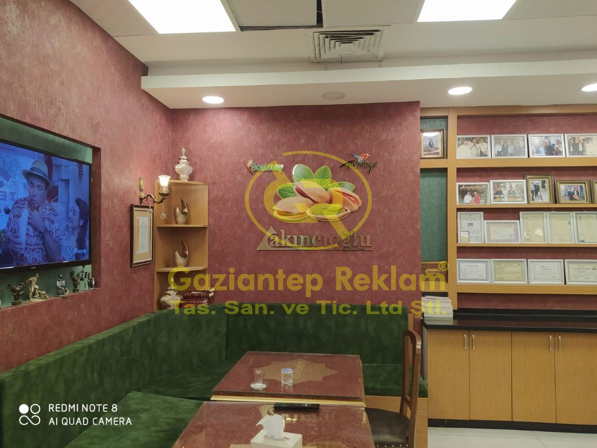 Akıncıoğlu Metalik Kabartma Harf İç Mekan Duvar Logosu