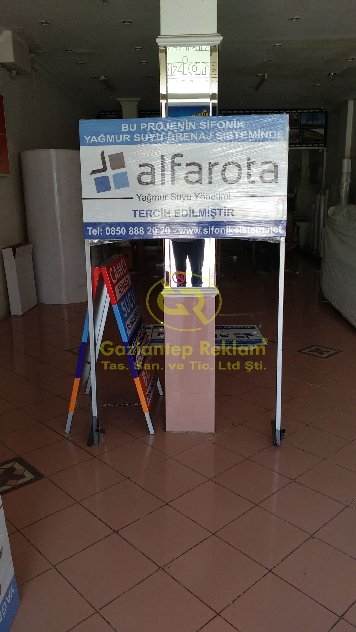 Alfarota Yağmur Suyu Yönetimi Düz Panel Tabela