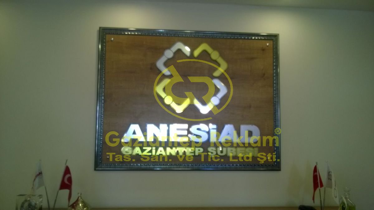 ANESİAD Aynalı Pleksi Kutu Harf Karşılama Tabelası