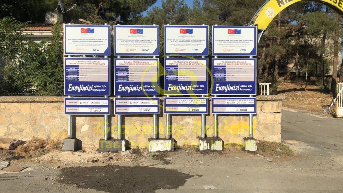 Dayanıklı Galvenizli sac İnşaat Şantiye Bilgilendirme Tabelası