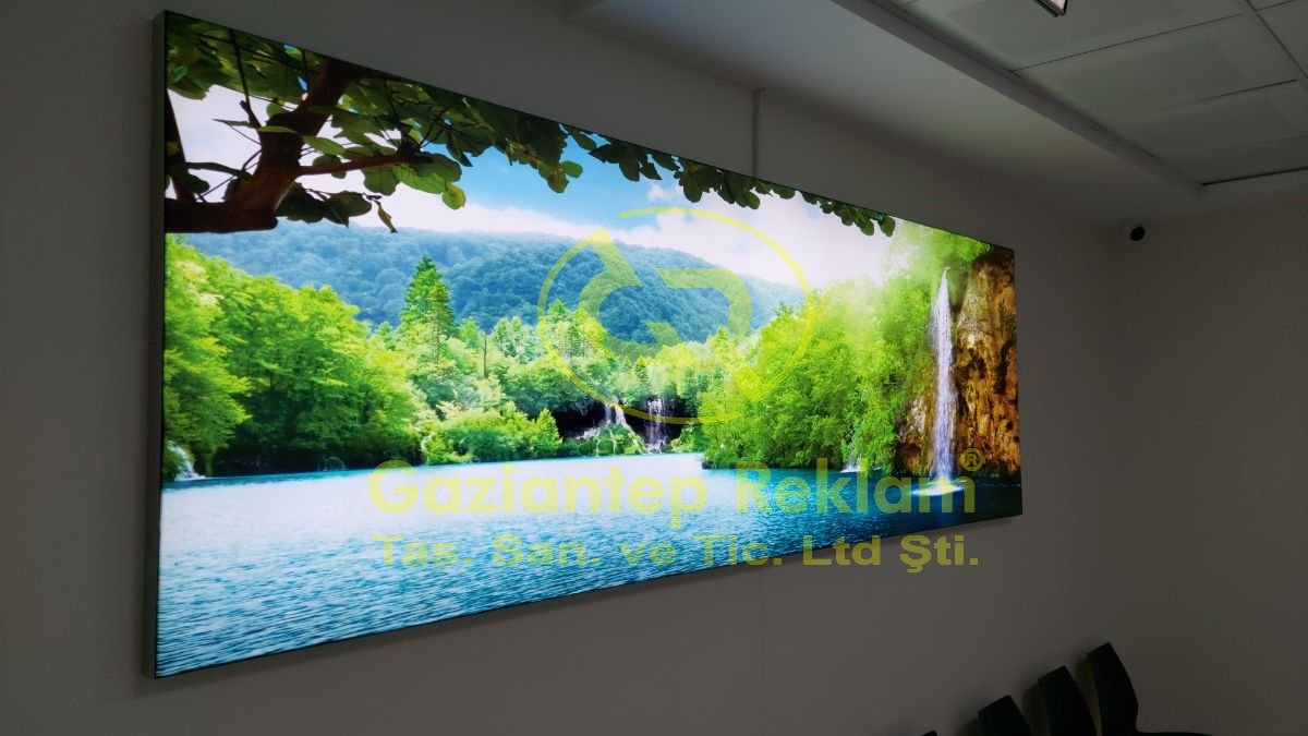Estetik Dev Boyut Gergi Kumaş LED Lightbox