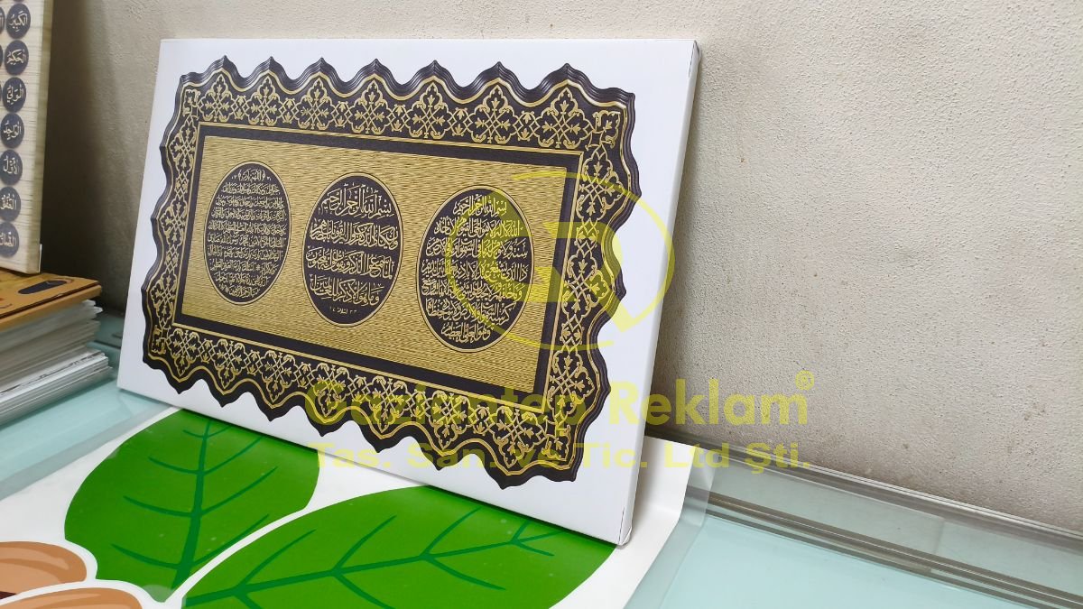 Estetik Hat Sanatı Altın Varak Kanvas Tablo