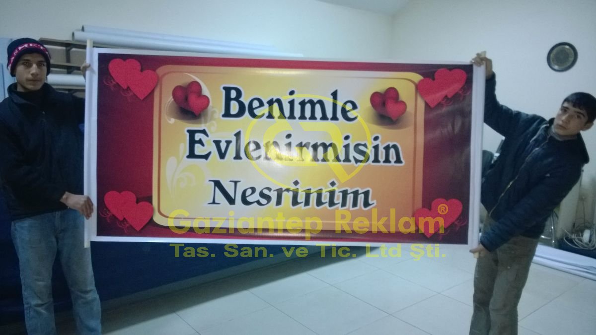 Evlenme teklifi  Vinil Branda Afiş