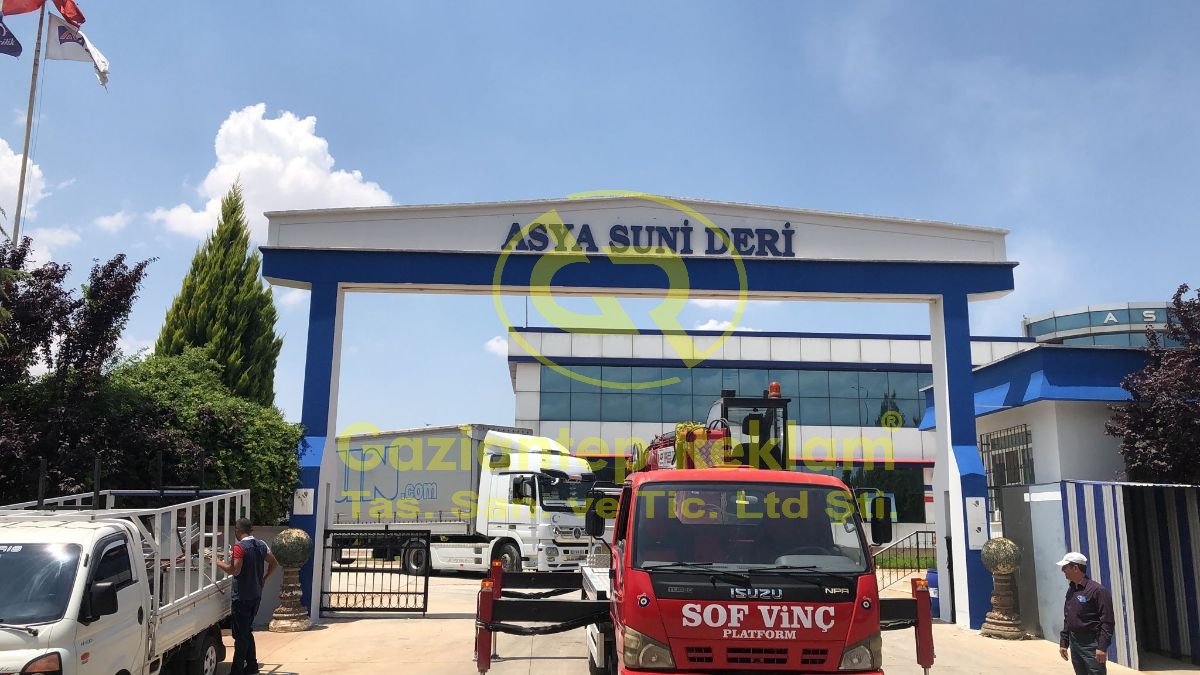 Fabrika girişi  Kurumsal Kutu Harf Giriş Tabelası