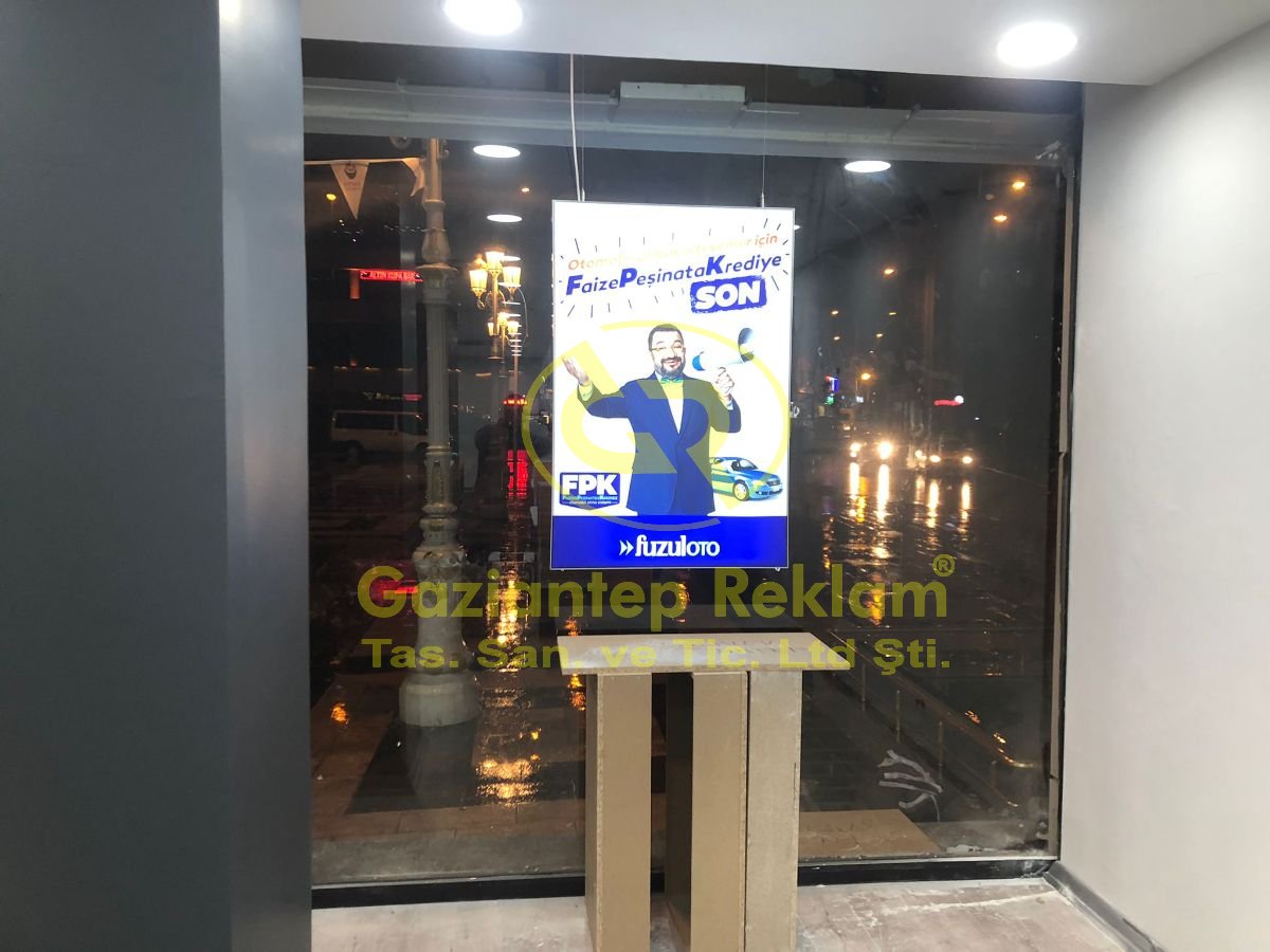 Fuzuloto Reklamı İnce Slim LED Işıklı Vitrin Panosu
