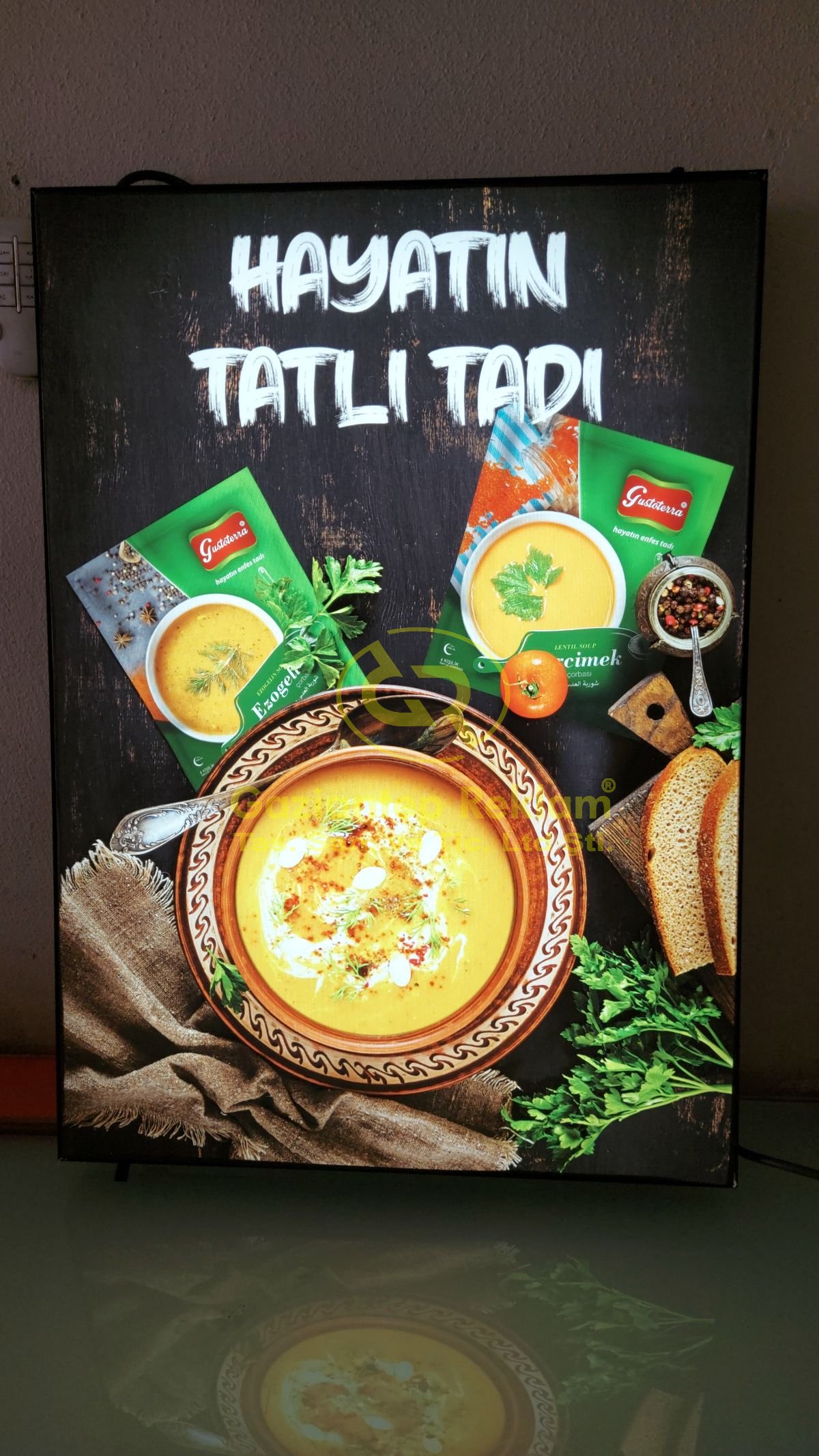 Gustoterra Hayatın Tatlı Tadı Slim Işıklı Lightbox Pano