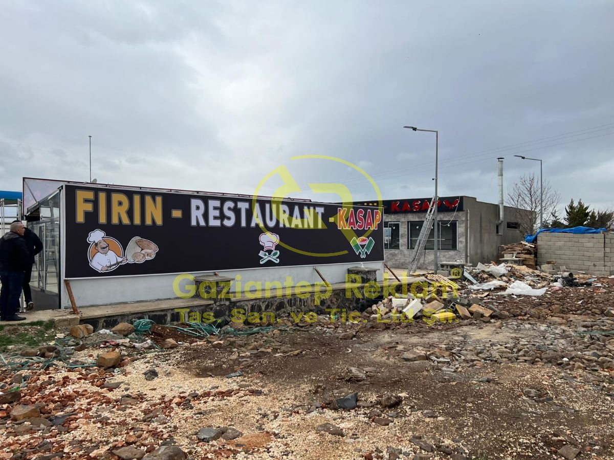 Işıksız vinil germe lokanta fırın tabelası