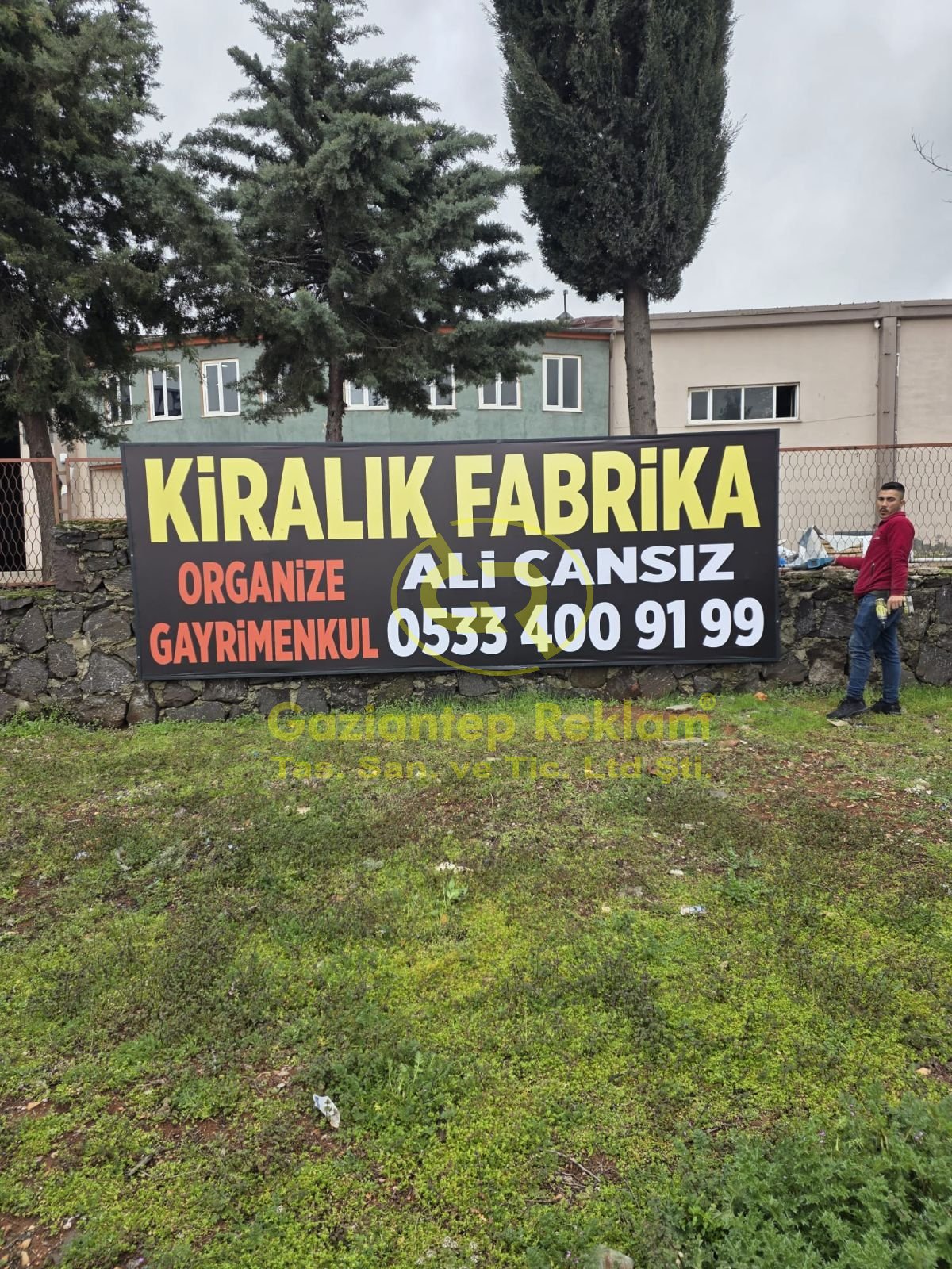 Kiralık Fabrika İlanı Branda Afiş