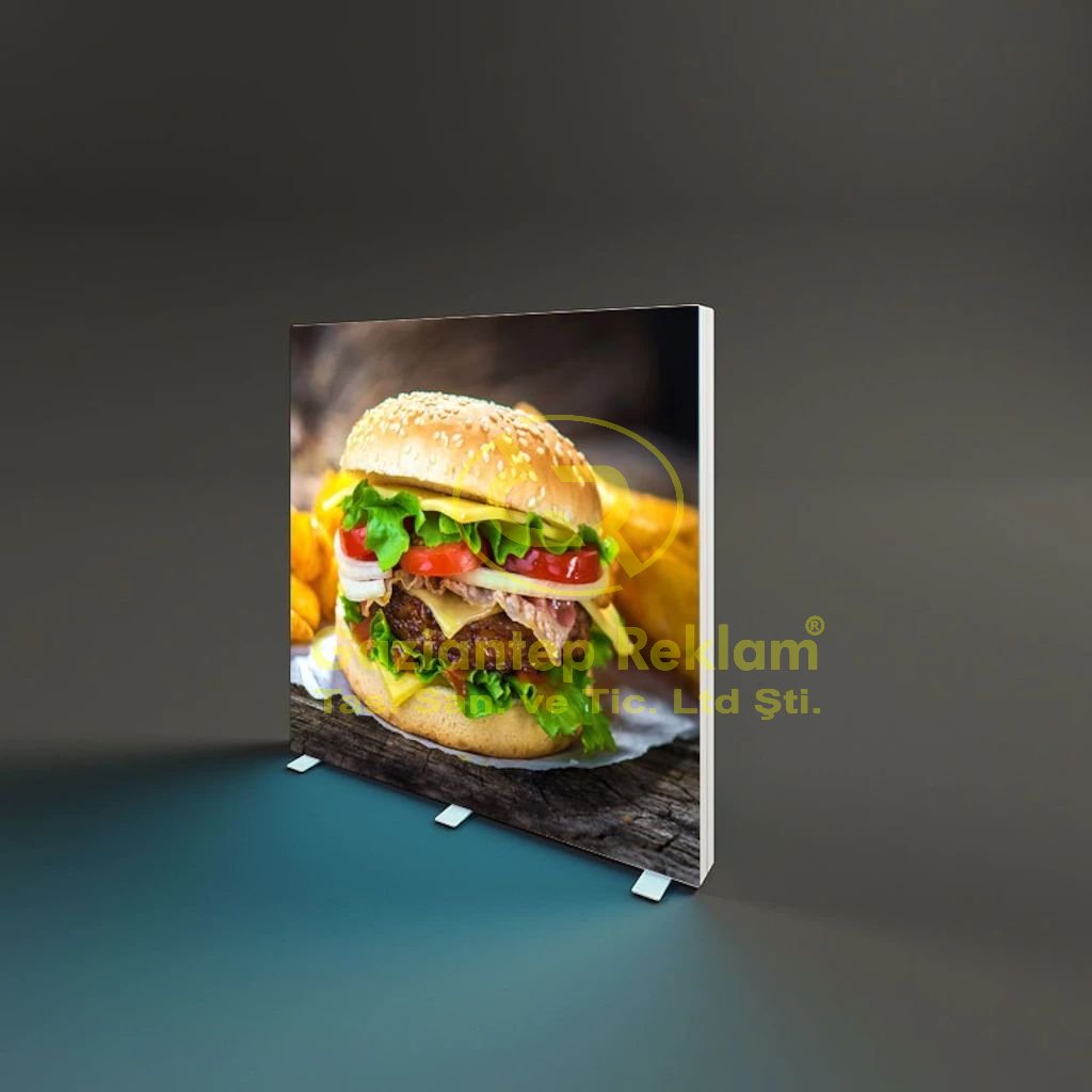 Kumaş Germe Baskılı Ayaklı Ultra Slim LED Kutu