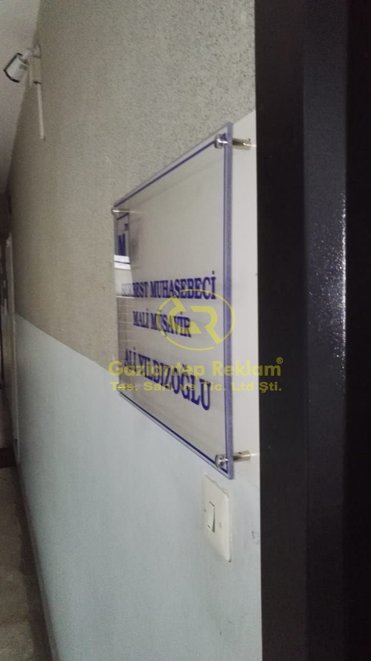 Kurumsal Pleksi Büro Ofis Kapı Levhası