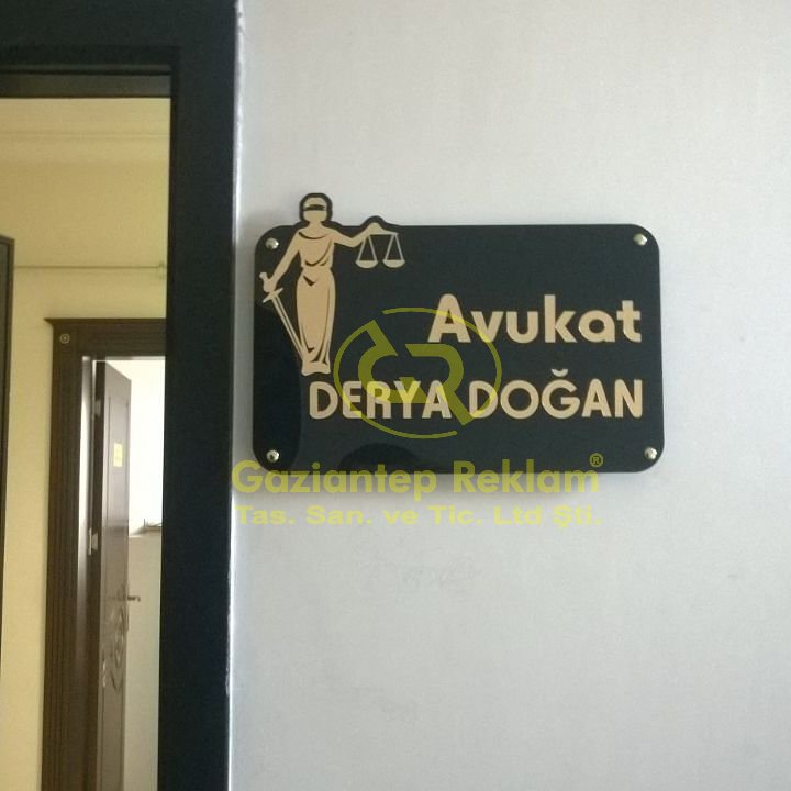 Kurumsal Şık Pleksi Lazer Kesim Büro Ofis Levhası