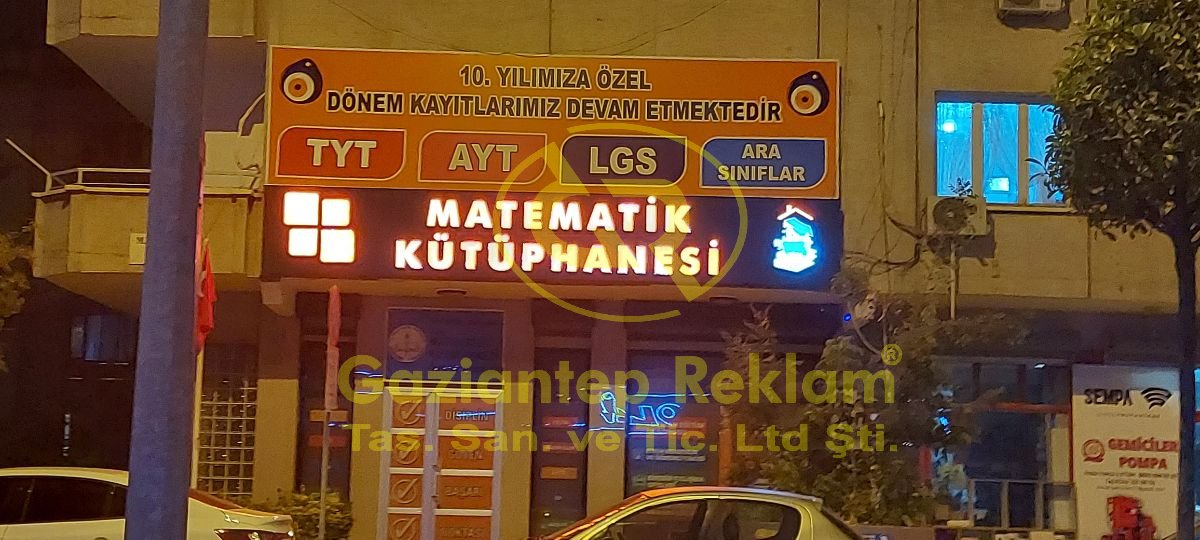 Kütüphane LED Işıklı Kutu Harf Tabela