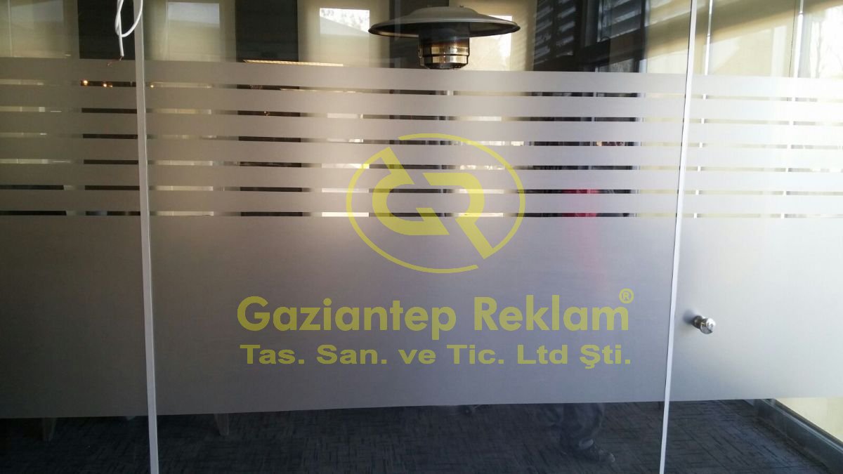 Modern Çizgili Kumlama Folyo Dekoratif Cam Kaplama