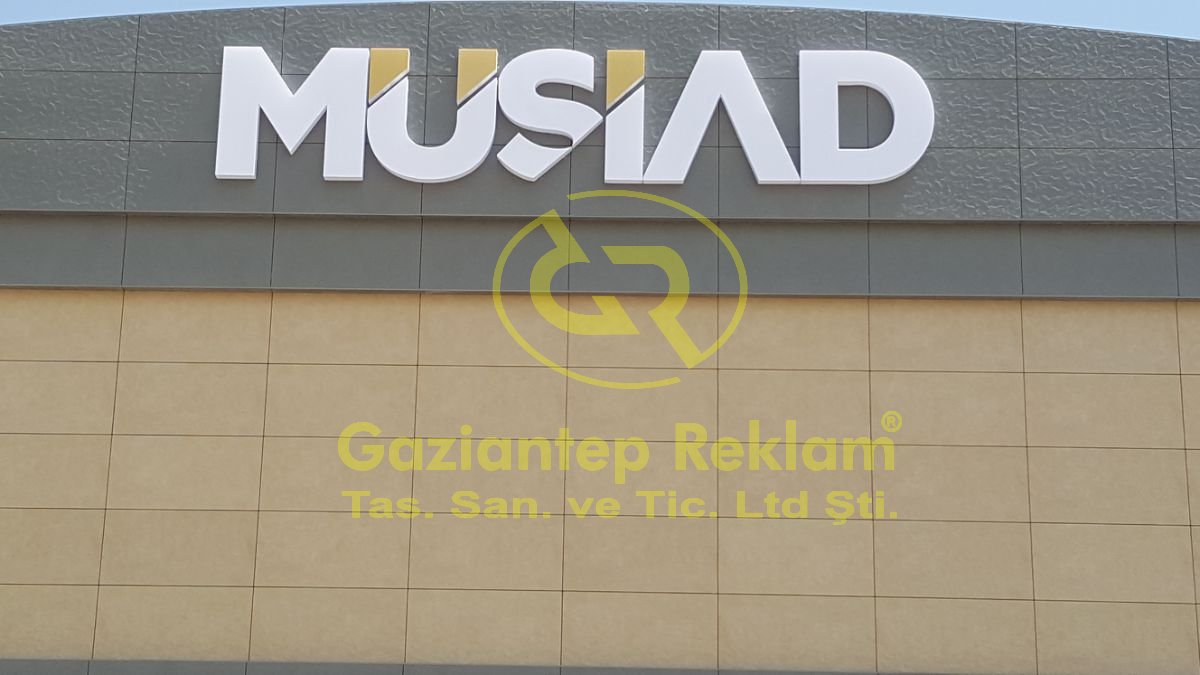Müsiad Cephe İçin Işıklı Pleksi Kutu Harf Tabela