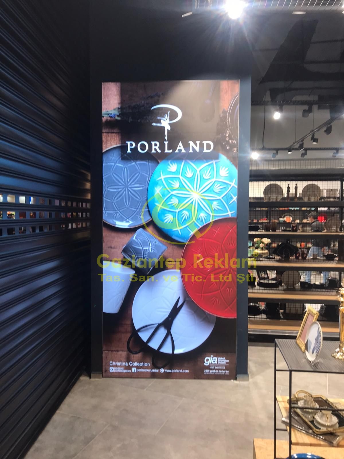 Porland Mağazası LED Işıklı Slim Box Dijital Baskı Pano