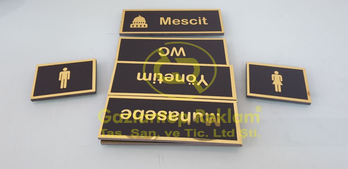 Premium Lazer Gravür Kurumsal Yönlendirme İsimlikleri