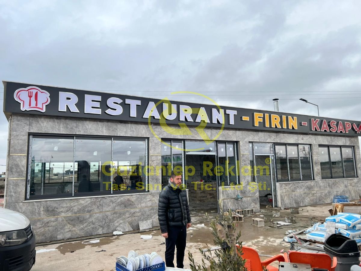 Restaurant Fırın Kasap Işıklı Kutu Harf Tabela