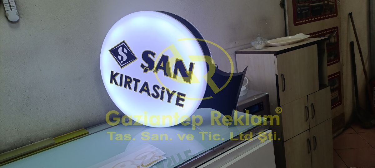 Şan Kırtasiye Yuvarlak Işıklı Pleksi Fener Tabela
