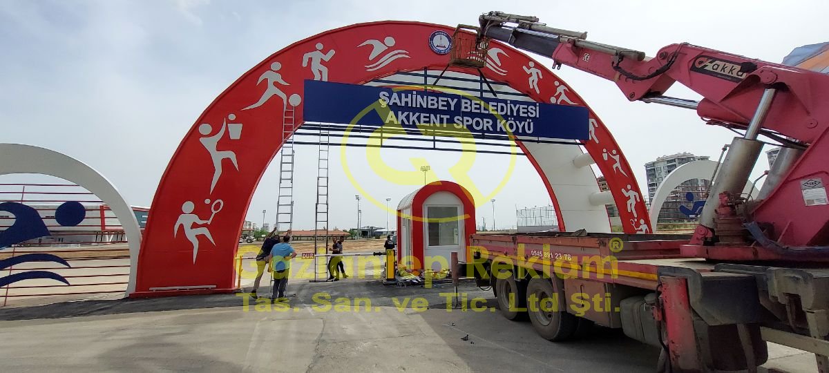 Spor kompleksi Giriş takı Tabela  Montajı