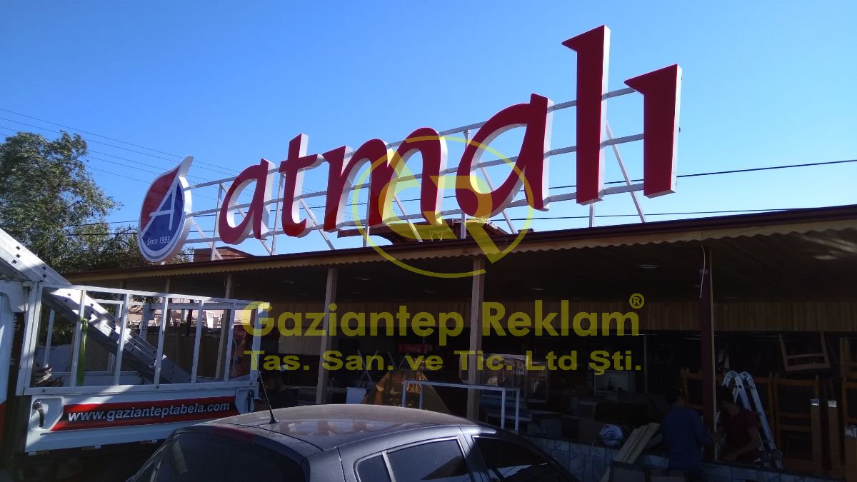 Tesisler için dev Işıklı Pleksi Kutu Harf Çatı Tabelaları