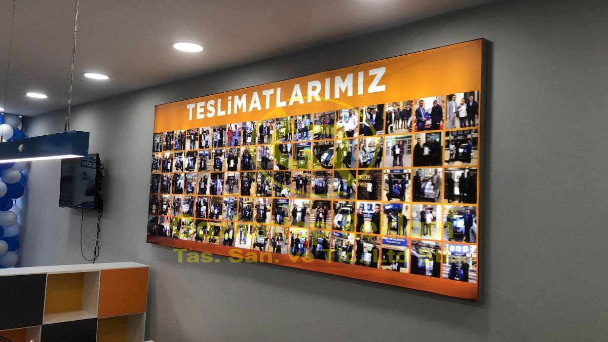 "Teslimatlarımız" Başlıklı Büyük Boy Germe Vinil LED Kutu Tabela