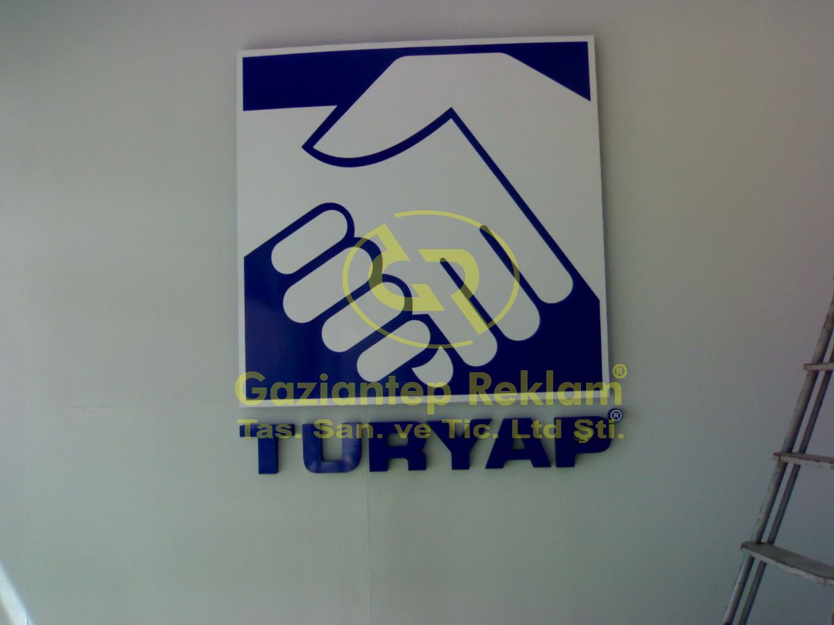 TURYAP Pleksi Kesim Kabartma İç Mekan Duvar Logosu
